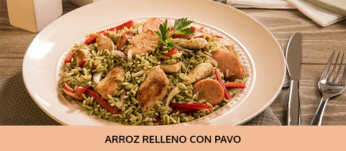 Arroz relleno con pavo